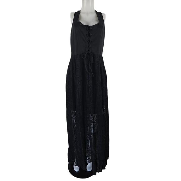 Hot Topic Grunge Festive Party Lace Up Skulls Sleevelesss Maxi Dress 2 - 2X NWT - Picture 1 of 5